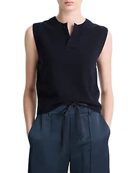 Henley Sleeveless Sweater