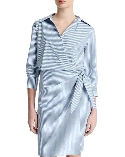 Furrow Stripe Wrap Dress