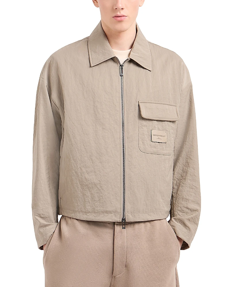 Emporio Armani Regular Fit Nylon Trucker Jacket