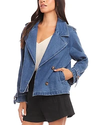 Chelsea Cropped Denim Trench Jacket