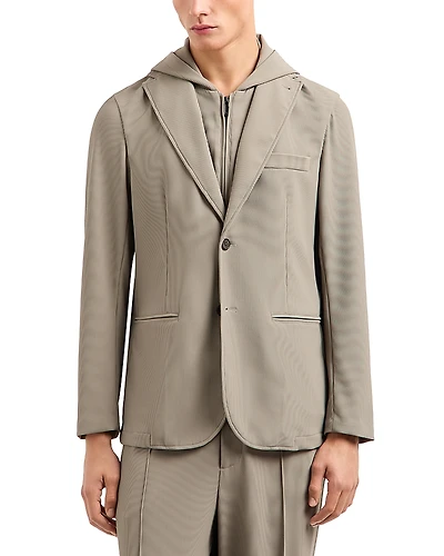 Emporio Armani Regular Fit Detachable Hooded Inner Bib Blazer