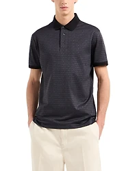 Emporio Armani Jacquard Logo Lettering Polo Shirt