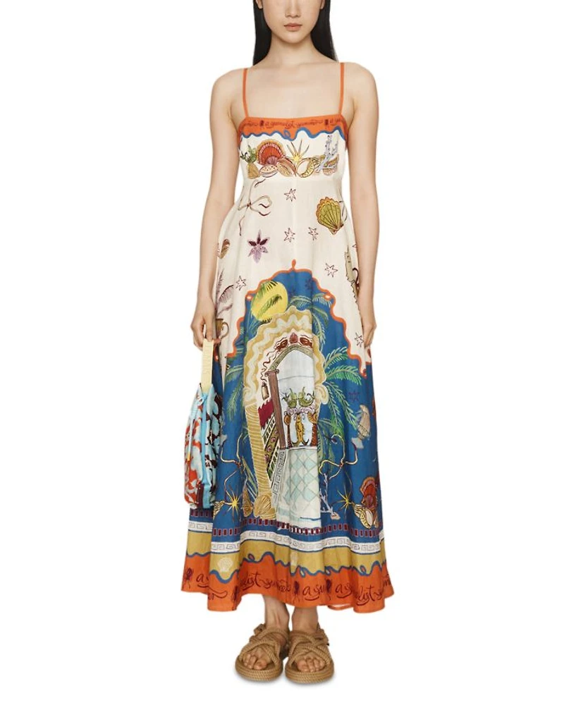 Linen Surrealist Sundress