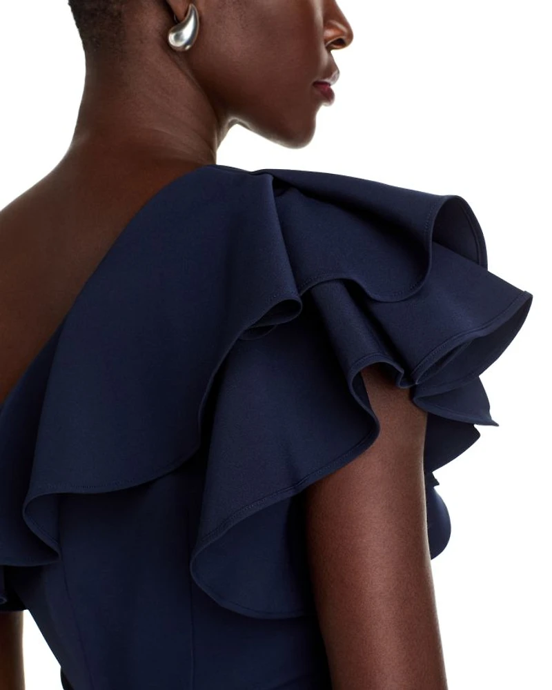 One Shoulder Ruffle Jumpsuit