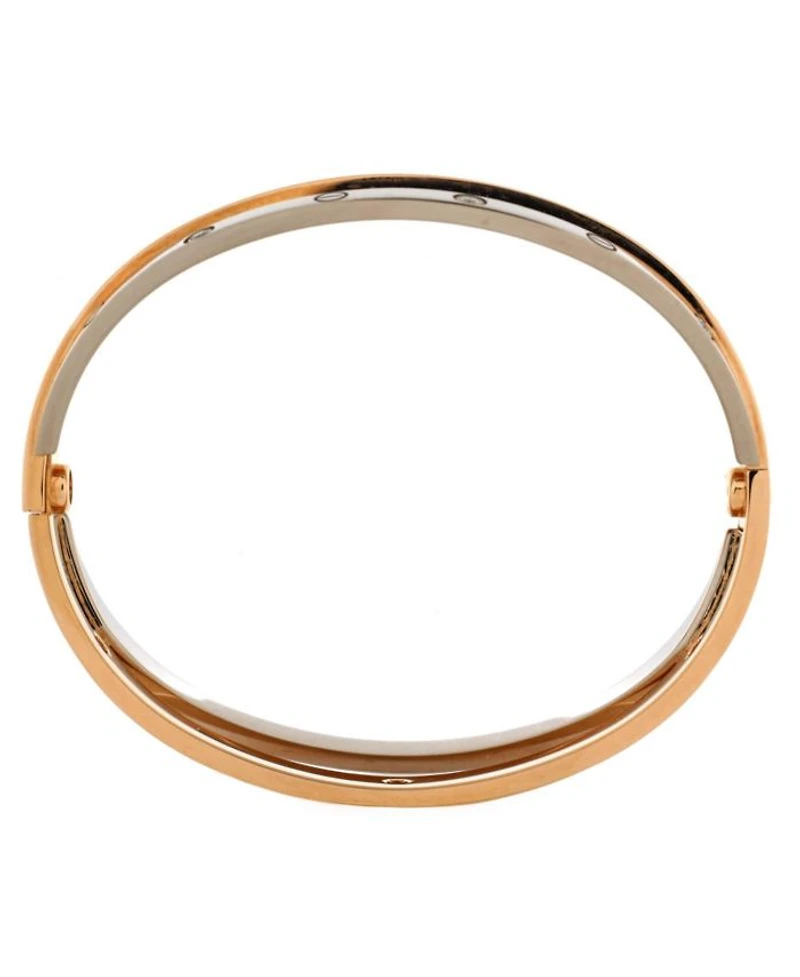 Double Love Bracelet 18K Rose Gold with 18K White Gold with Diamonds