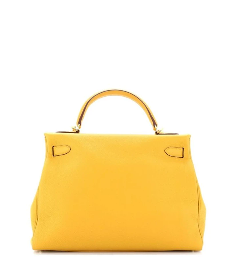 Kelly 32 Handbag Yellow Togo with Gold Hardware