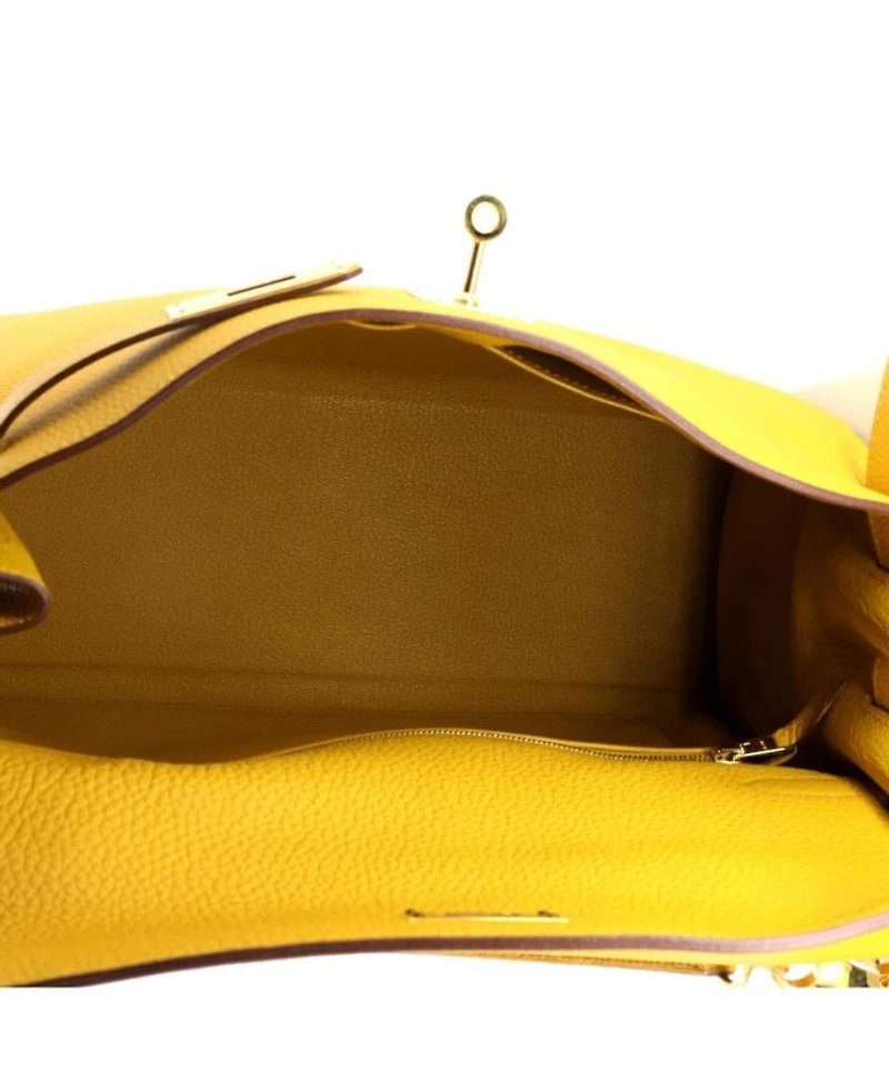 Kelly 32 Handbag Yellow Togo with Gold Hardware