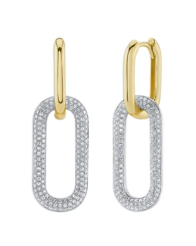 14K Gold Kate Diamond Pavé Link Earrings, 0.71 tcw