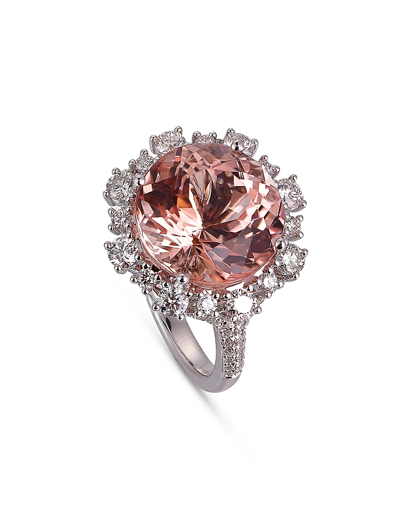 Bloomingdale's Fine Collection Morganite & Diamond Statement Ring