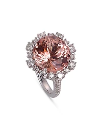 Bloomingdale's Fine Collection Morganite & Diamond Statement Ring