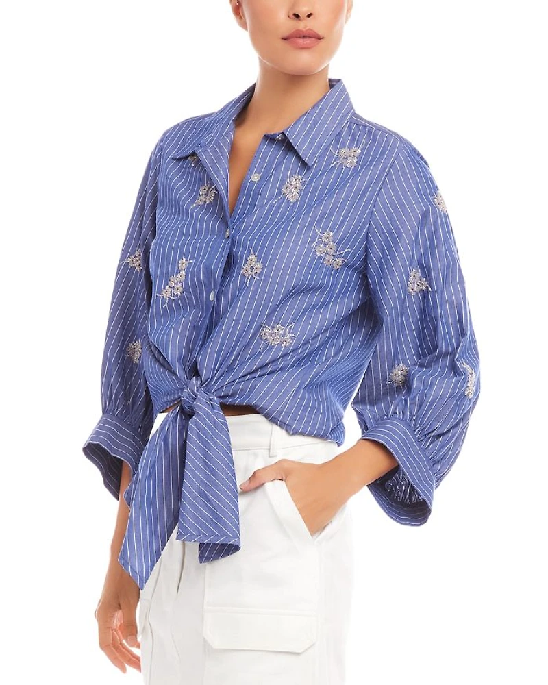 Embellished Tie Front Shirt
