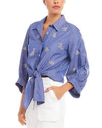 Embellished Tie Front Shirt