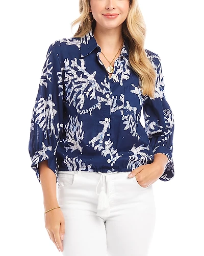 Karen Kane Tassel Tie Waist Shirt