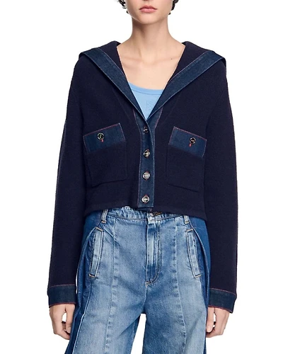 Denim Detail Cardigan