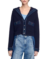 Denim Detail Cardigan