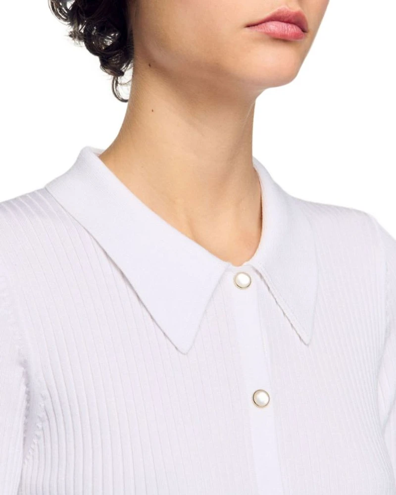 Rib Knit Polo Top