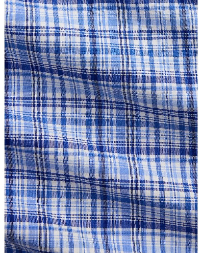 Cotton Classic Fit Long Sleeve Checked Poplin Shirt
