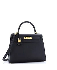 Kelly 28 Handbag Black Epsom with Gold Hardware