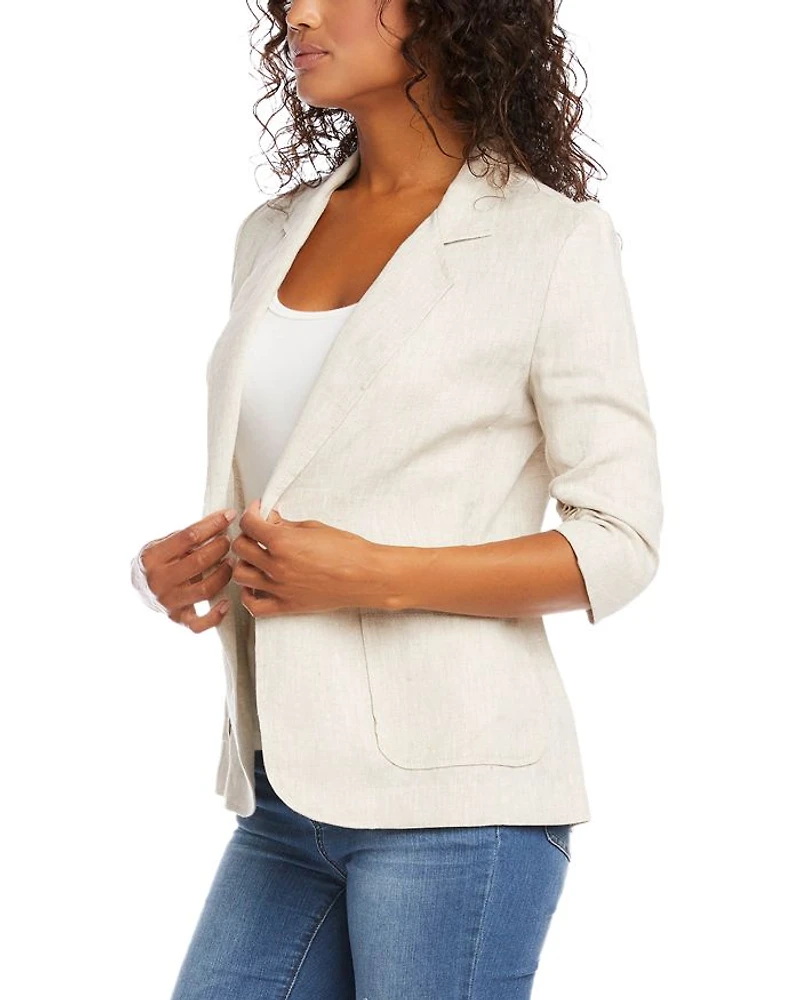 Ruched Sleeve Linen Jacket