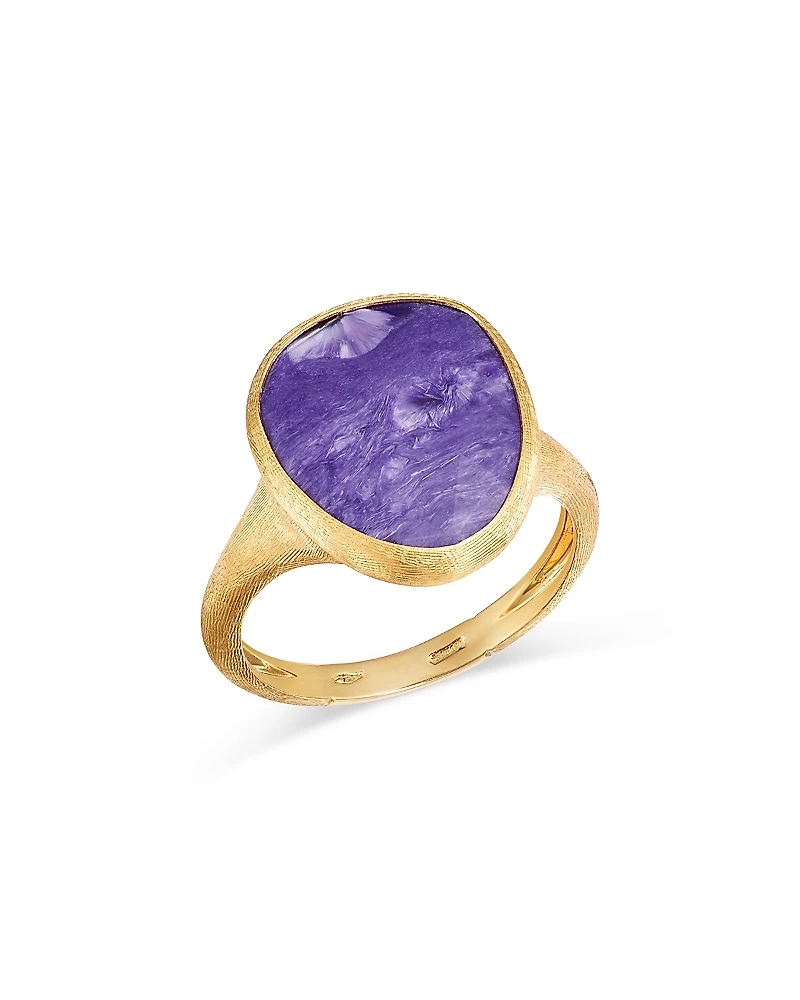 Marco Bicego 18K Yellow Gold Lunaria Color Charoite Solitaire Ring