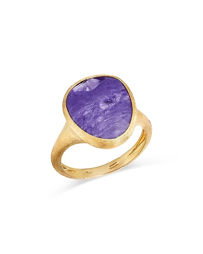 Marco Bicego 18K Yellow Gold Lunaria Color Charoite Solitaire Ring