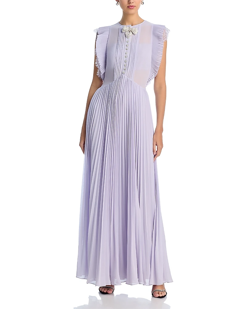 Self-Portrait Chiffon Ruffled Maxi Dress