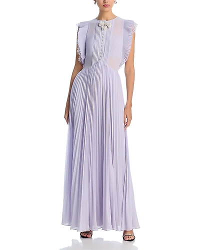 Self-Portrait Chiffon Ruffled Maxi Dress