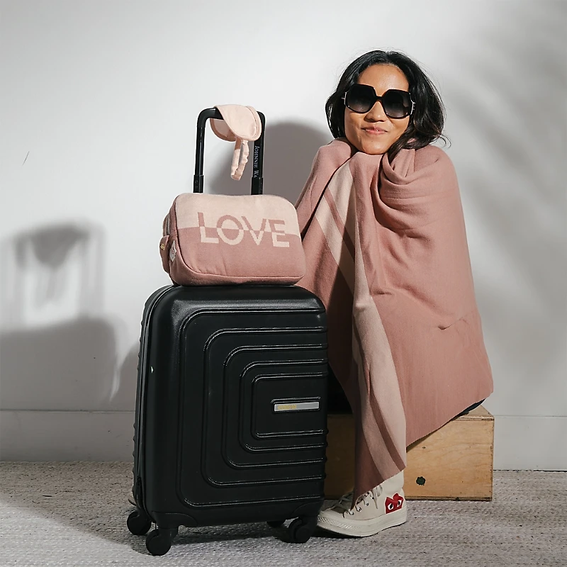 Pink Lemonade Dual Love Reversible Blanket Travel Set