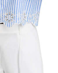Eyelet Stripe Poplin Button Down Shirt - Exclusive