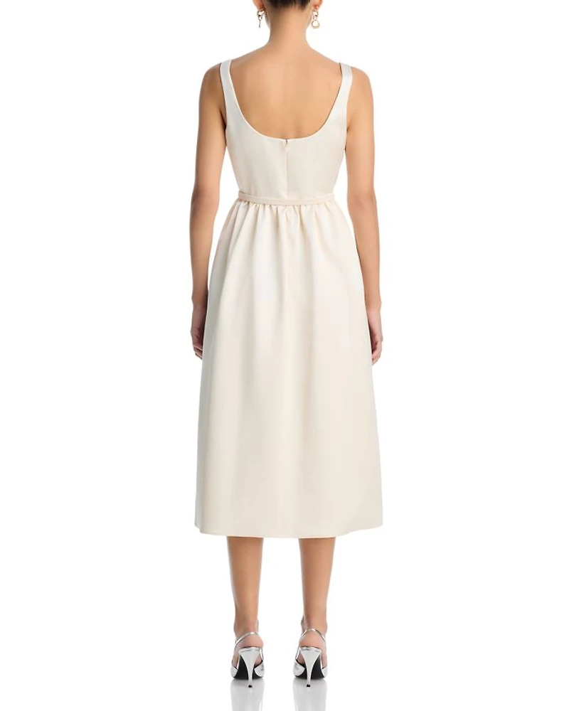 Satin Flower Midi Dress