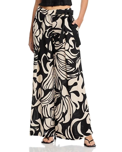 Tie Belt Baggy Pants