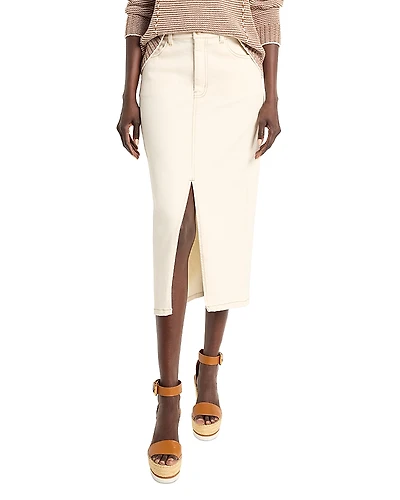 Nic+Zoe Front Slit Denim Midi Skirt