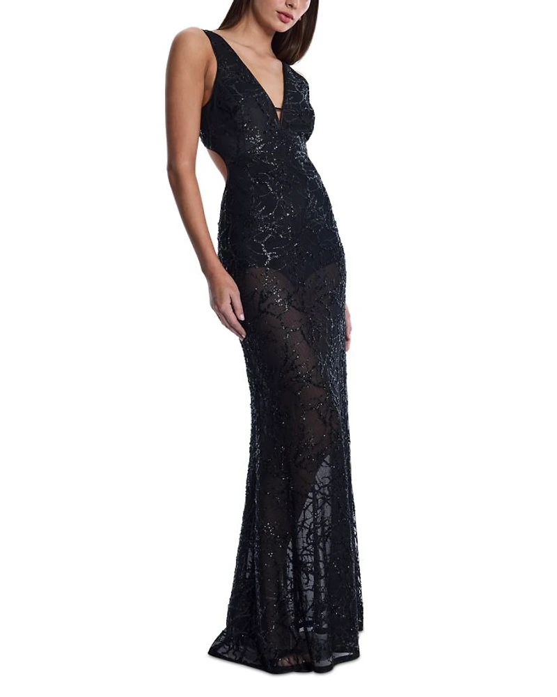 Embellished Cutout Gown