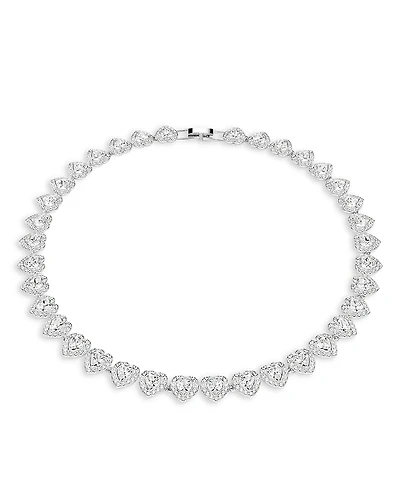Swarovski Ariana Grande Crystal Heart Halo Tennis Necklace, 14.875-17.75