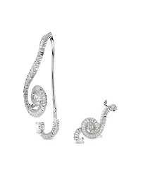 Ariana Grande Imitation Pearl & Crystal Asymmetric Clip On Statement Earrings