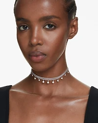 Ariana Grande Imitation Pearl & Crystal Dangle Choker Necklace, 11.75-16.5"