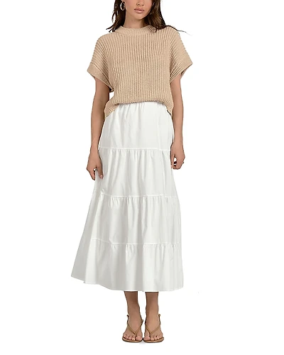 Elan Mixed Media Sweater Midi Dress