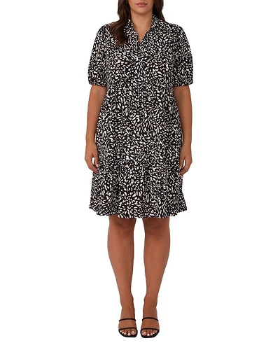 Abstract Spot Mini Shirt Dress