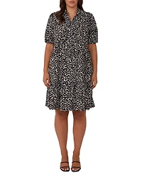 Abstract Spot Mini Shirt Dress