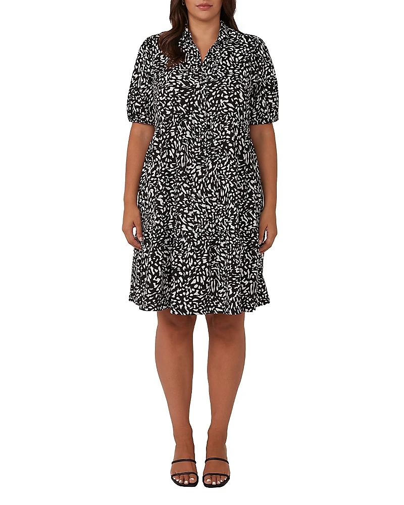 Estelle Plus Abstract Spot Mini Shirt Dress