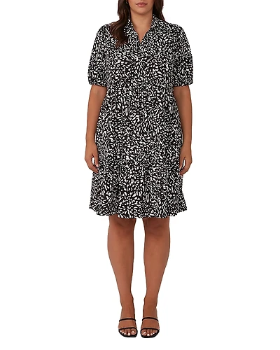 Estelle Plus Abstract Spot Mini Shirt Dress