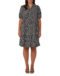 Estelle Plus Abstract Spot Mini Shirt Dress