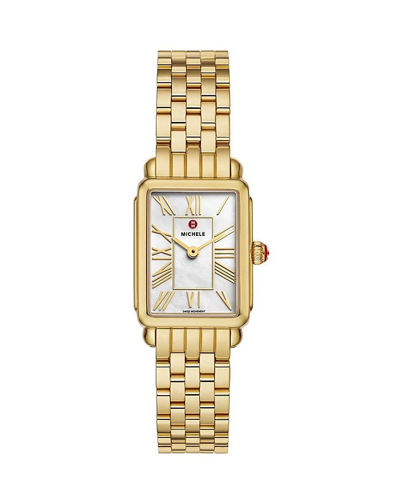 Michele Deco Park 18K Gold Plated Watch, 23mm x 29mm