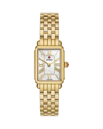 Michele Deco Park 18K Gold Plated Watch, 23mm x 29mm