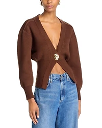 Balloon Sleeve Cardigan Sweater