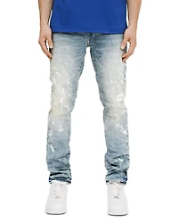 Manganese Slim Straight Jeans with Paint Splatter