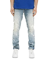 Purple Brand Manganese Slim Straight Jeans with Paint Splatter