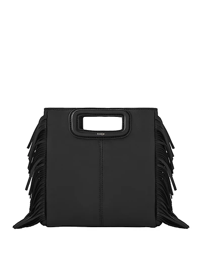 Maje M Fringe Leather Crossbody Bag
