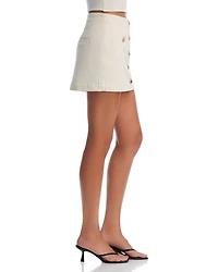 Button Front Mini Skirt