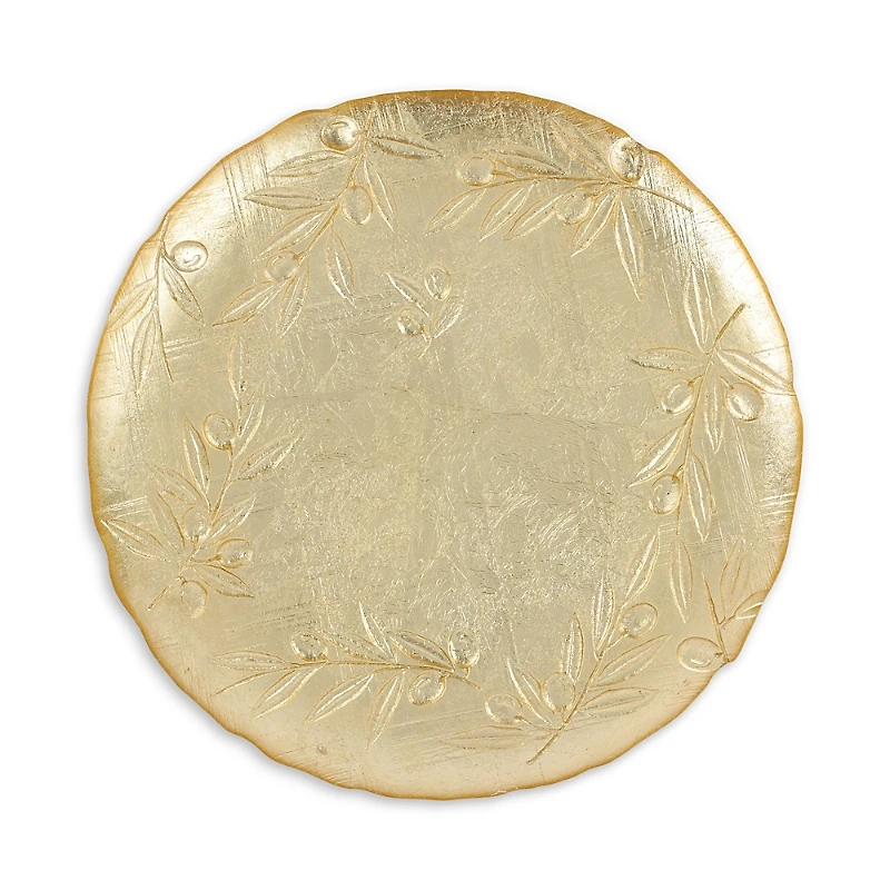 Vietri Moon Glass Olive Round Platter
